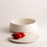 Box or duo of bowl and plate STRACCIATELLA