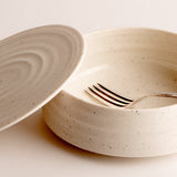 Box or duo of bowl and plate STRACCIATELLA